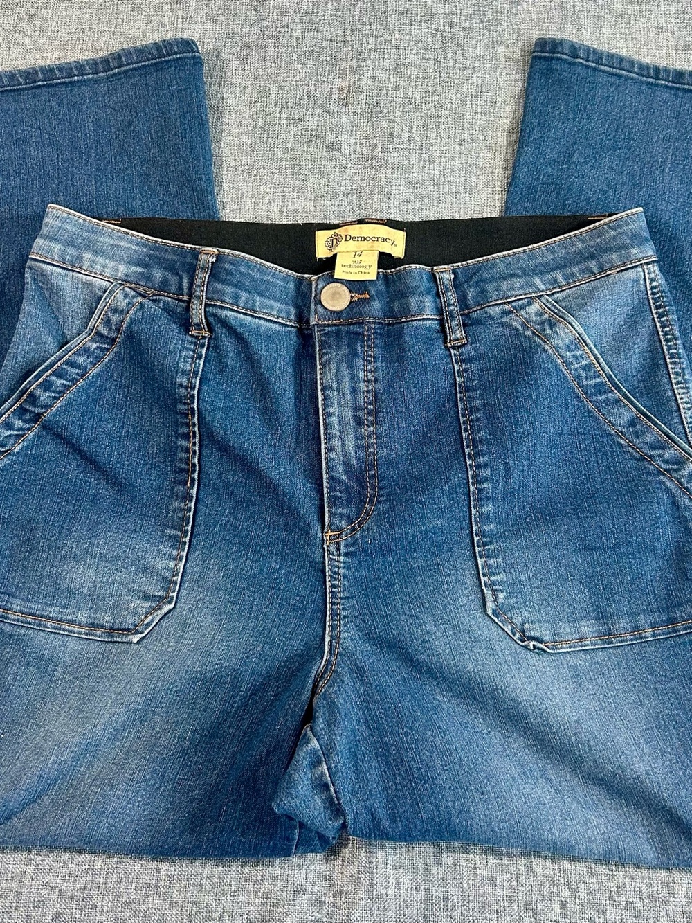 Democracy AB Technology Medium Blue Wide-Leg High-Rise Jeans